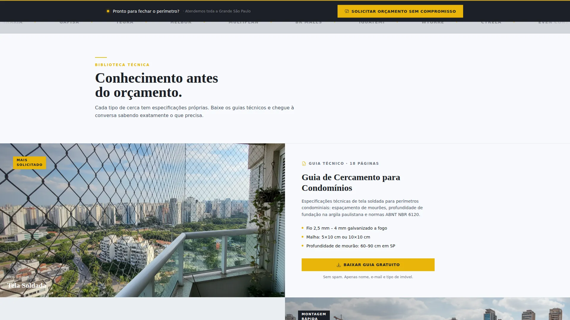 Fence Installation Landing Page Template for São Paulo