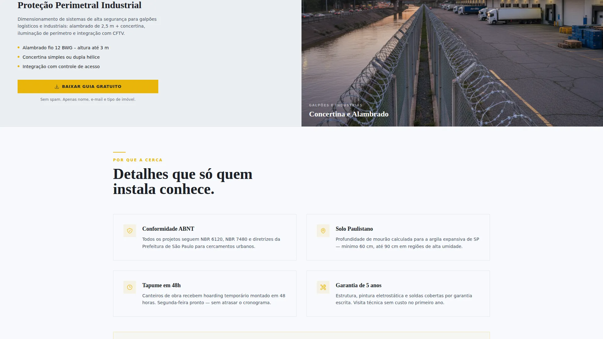 Fence Installation Landing Page Template for São Paulo