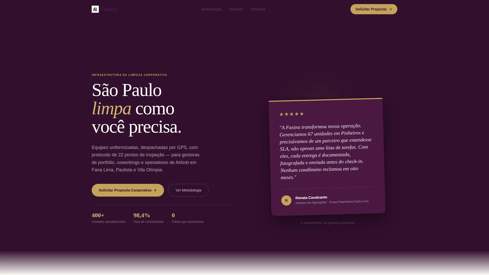 Executive Cleaning B2B Landing Page Template