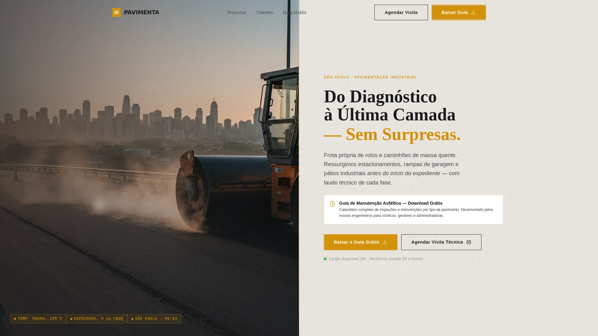 São Paulo Paving Company Landing Page Template