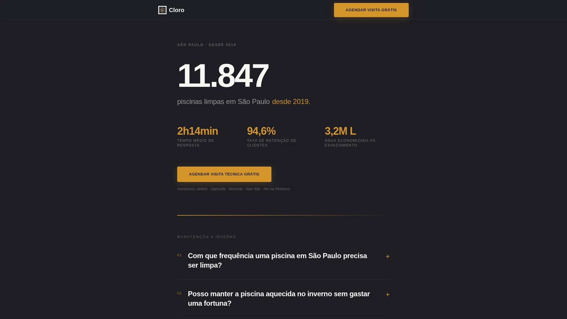 Executive Pool Cleaning Landing Page Template