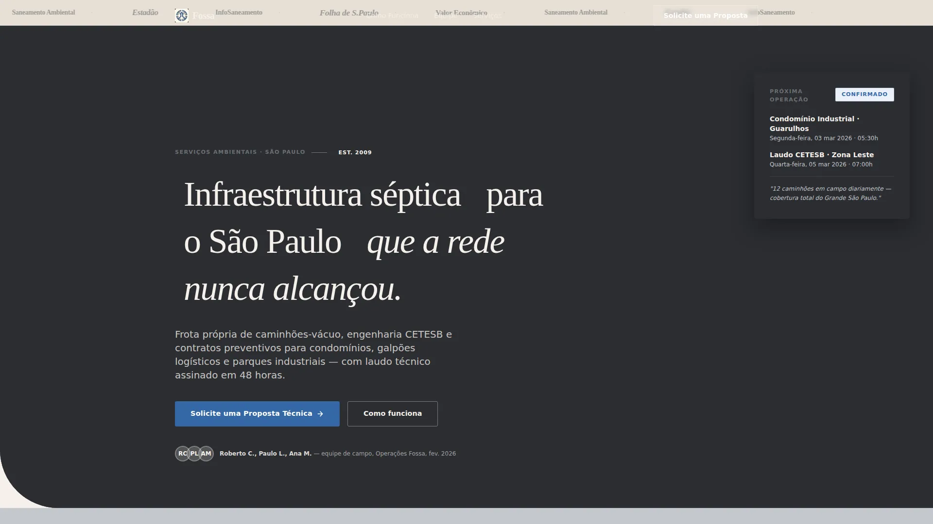 Septic Services Editorial Landing Page Template