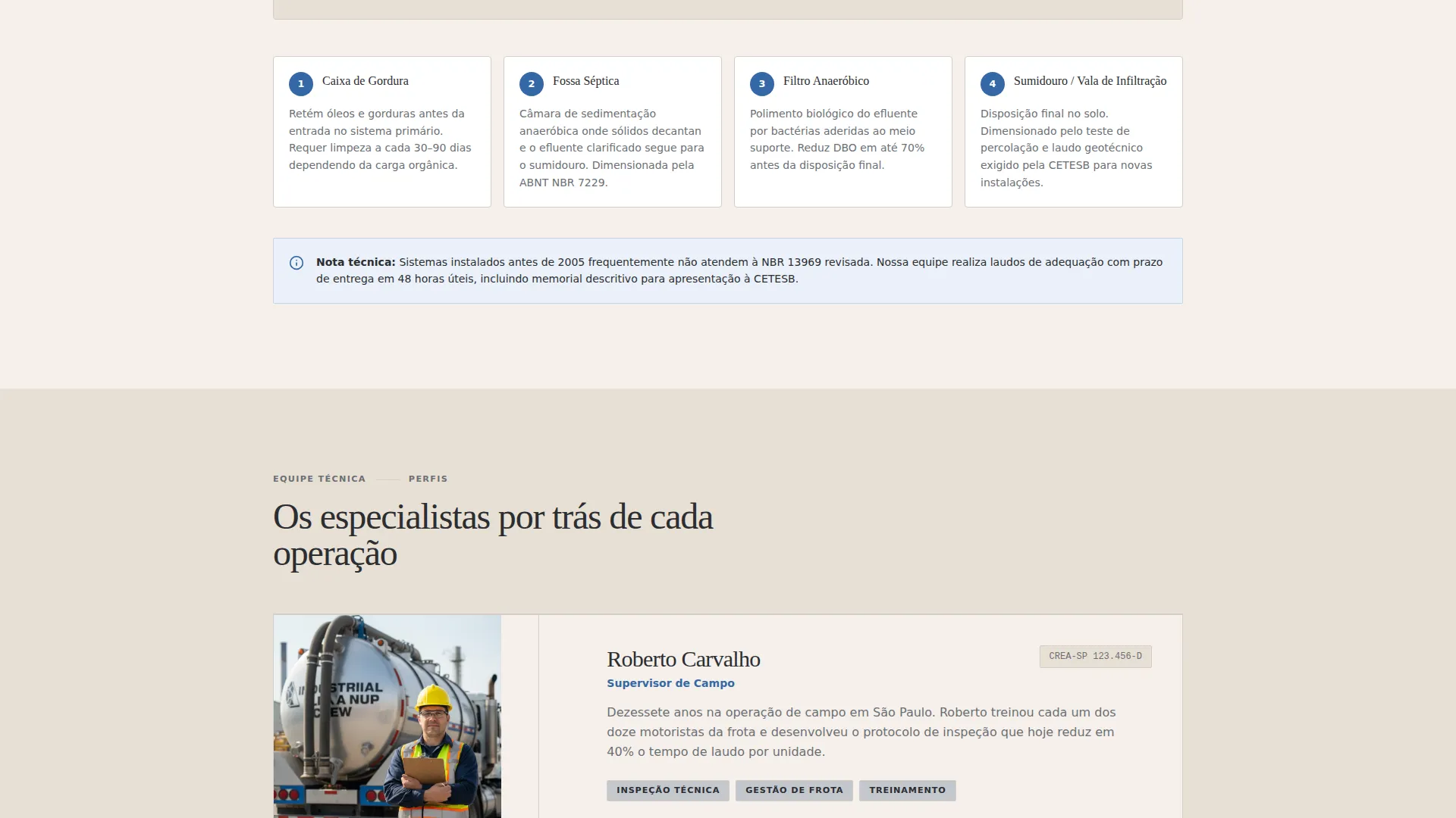Septic Services Editorial Landing Page Template