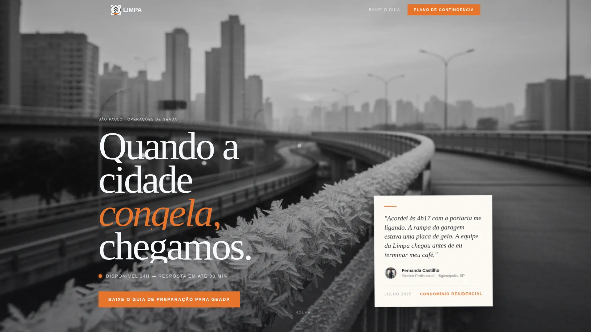São Paulo Frost Removal Editorial Landing Page