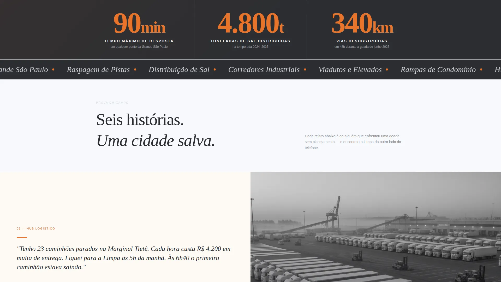 São Paulo Frost Removal Editorial Landing Page