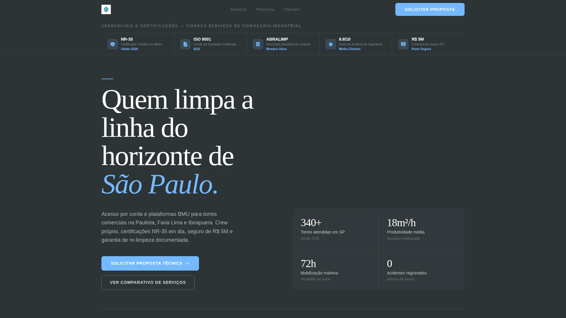 B2B Window Cleaning Comparison Landing Page Template