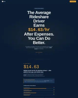 Rideshare & Taxi Driver Resource Landing Page Template