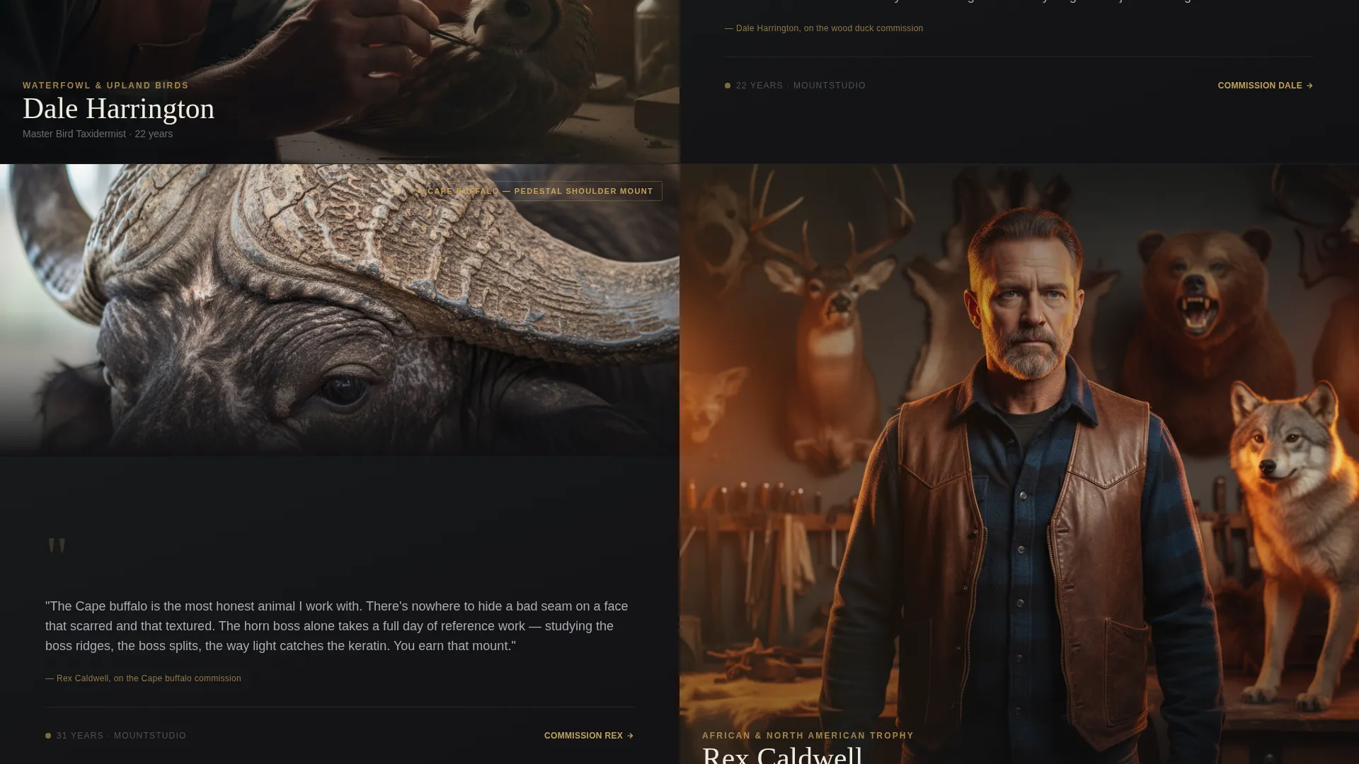 Taxidermist Landing Page Template for Lead Generation