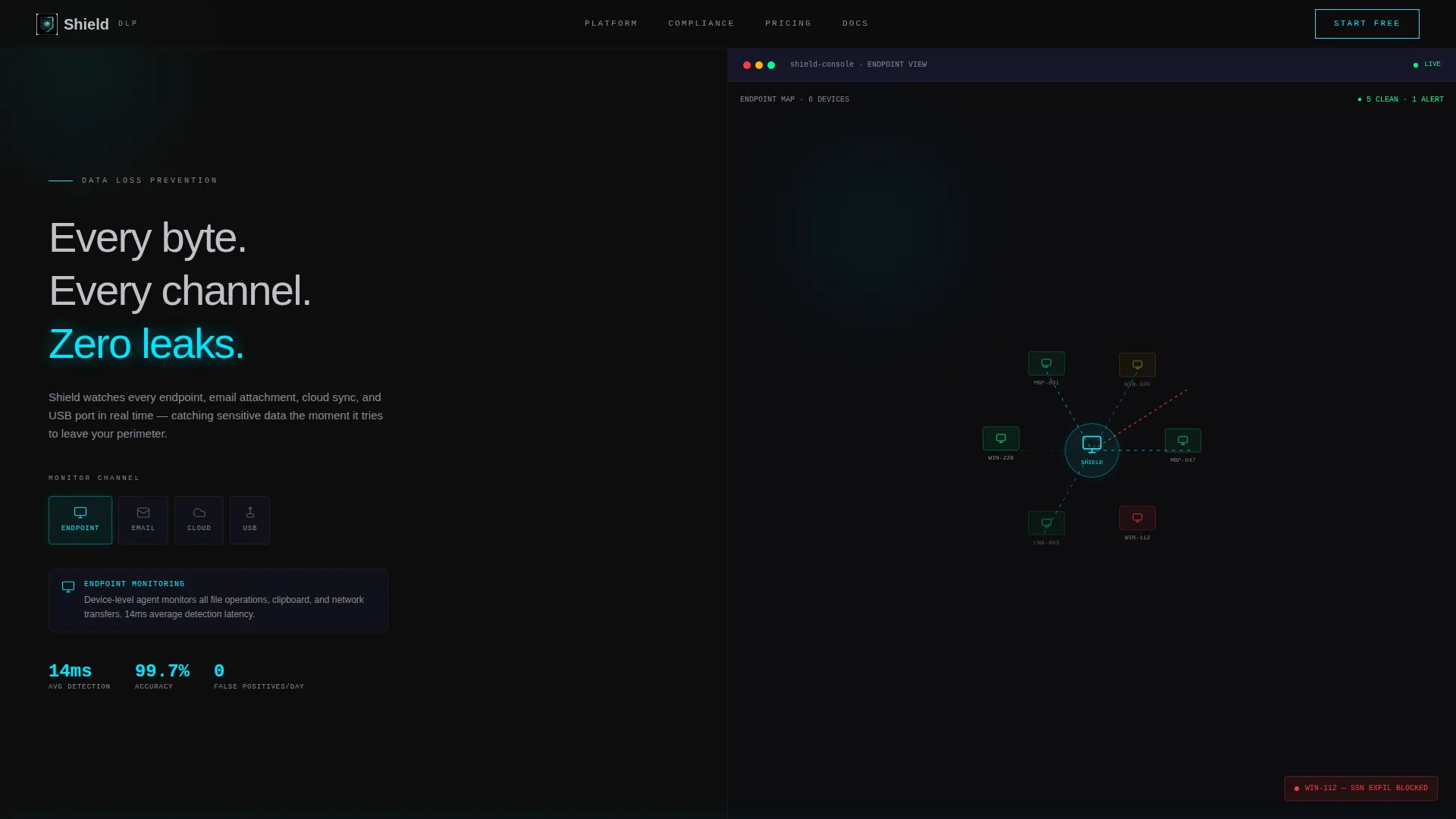 Data Loss Prevention Landing Page Template