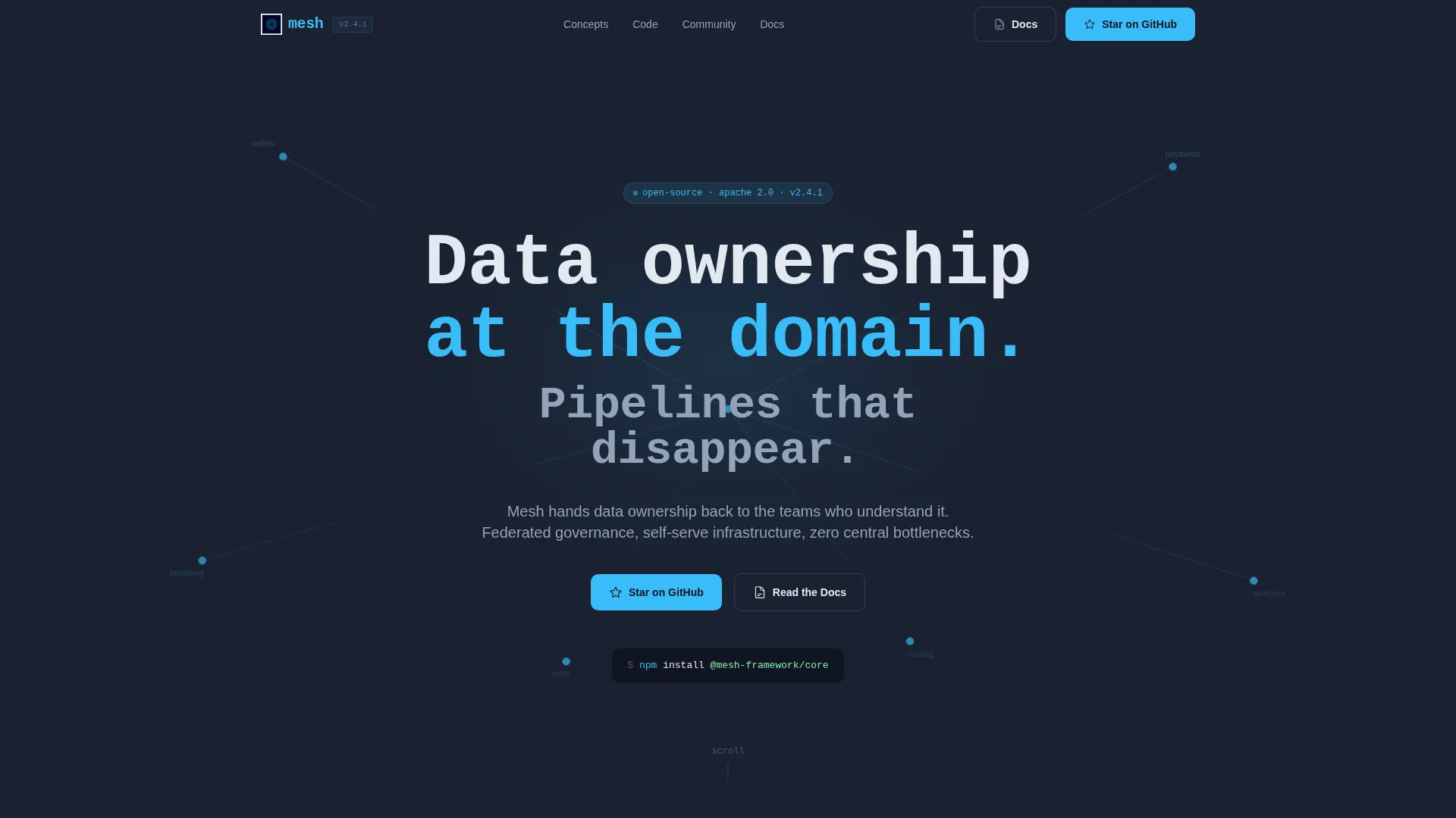 Advanced Data Mesh Technology Professional Website Template