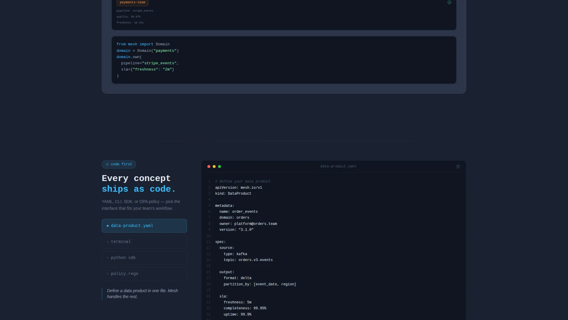 Advanced Data Mesh Technology Professional Website Template