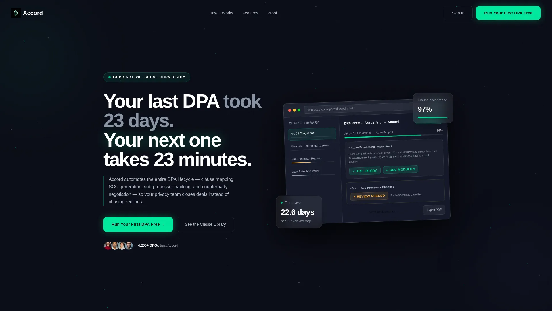 Data Processing Agreement Landing Page Template