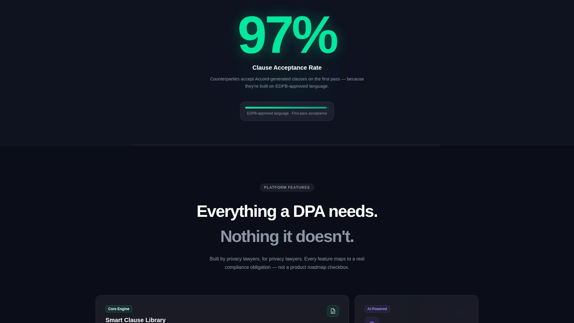 Data Processing Agreement Landing Page Template