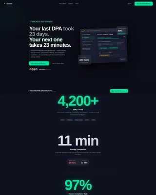 Data Processing Agreement Landing Page Template