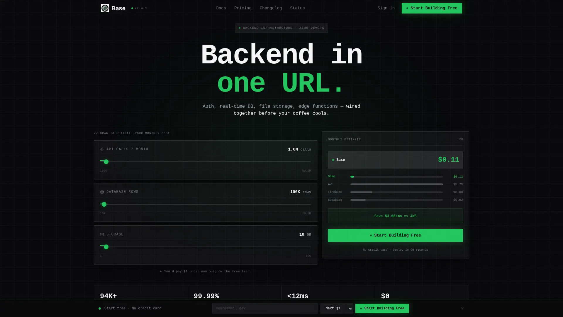Backend-as-a-Service Landing Page Template