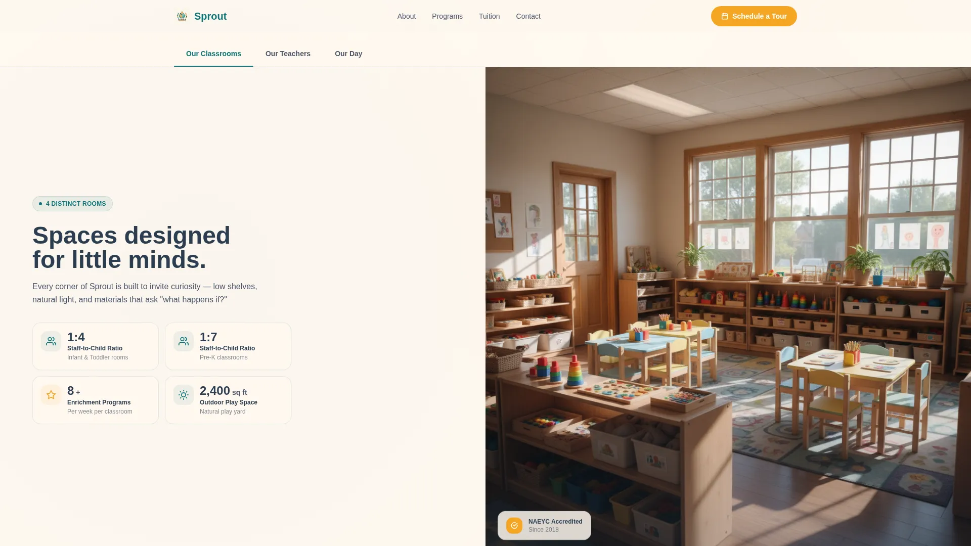 Preschool About Us Landing Page Template