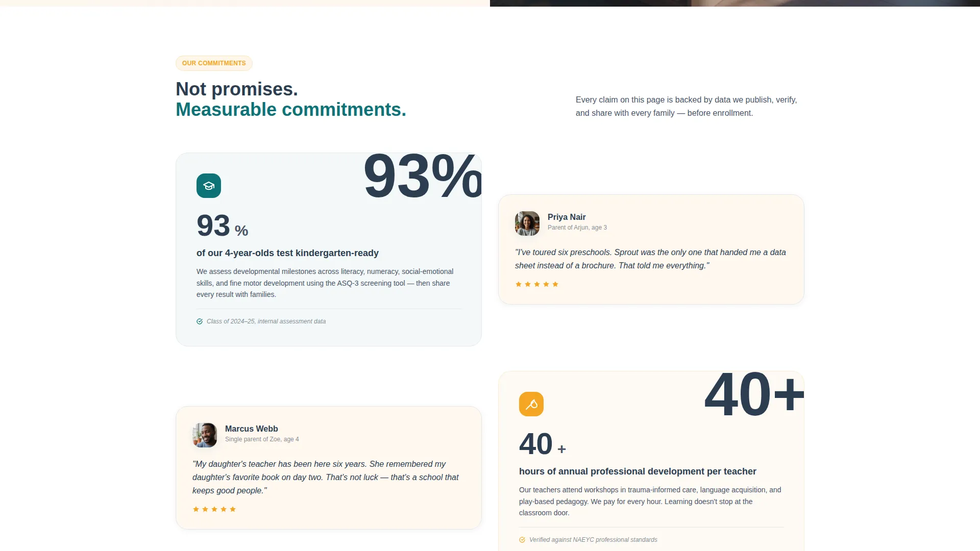 Preschool About Us Landing Page Template