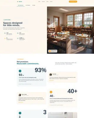 Preschool About Us Landing Page Template