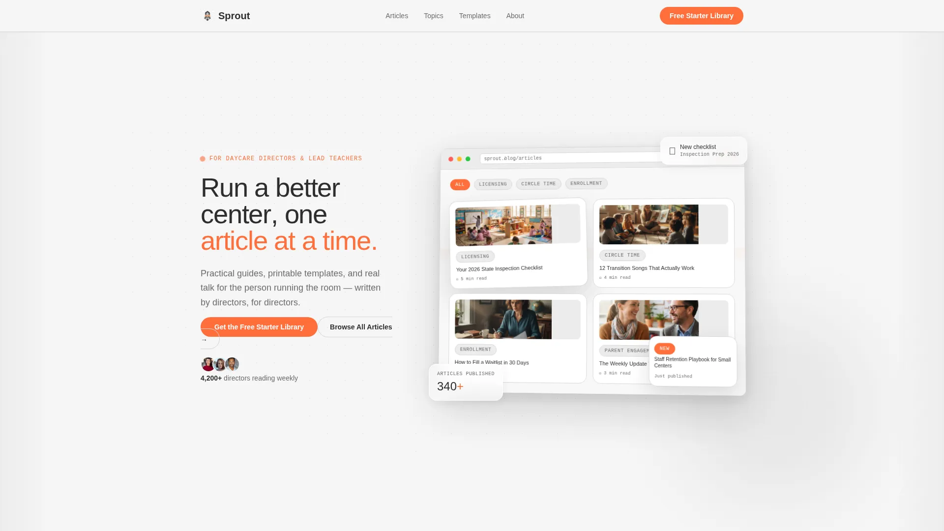 Daycare & Preschool Blog Landing Page Template