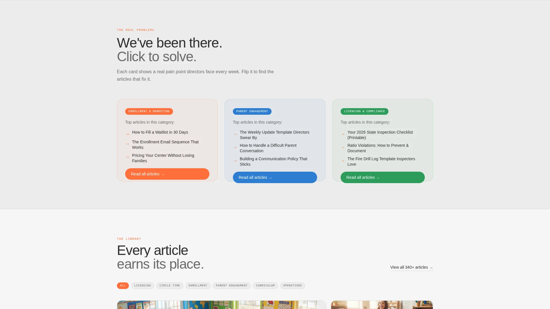Daycare & Preschool Blog Landing Page Template