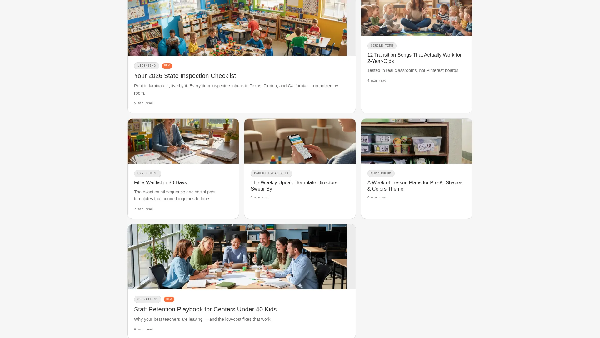 Daycare & Preschool Blog Landing Page Template