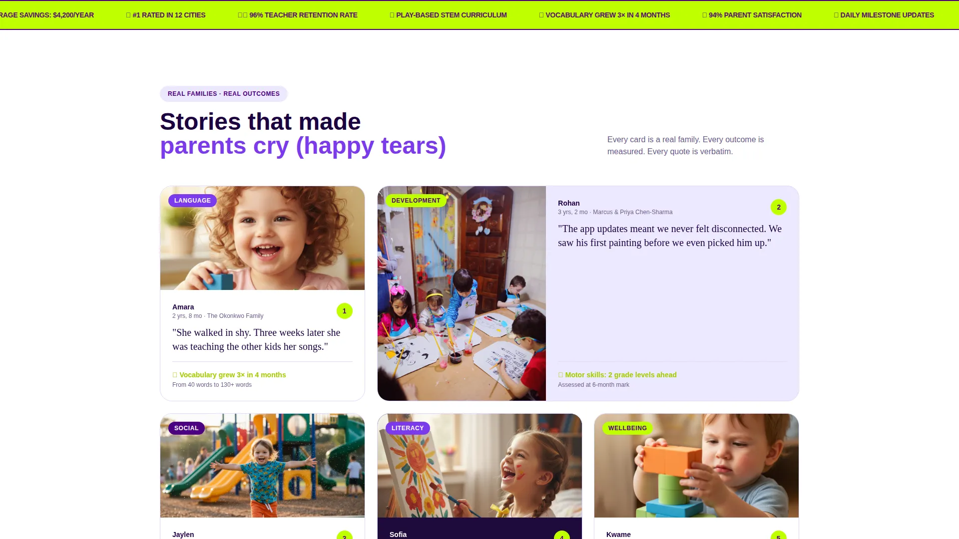 Quality Daycare Landing Page Template
