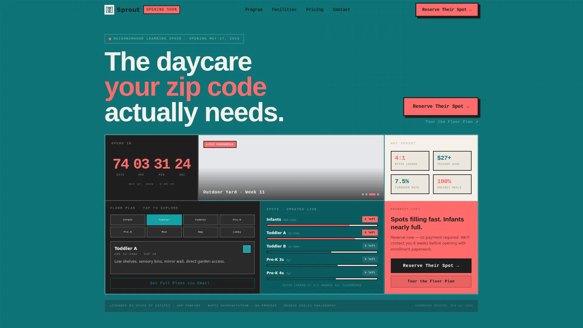 Preschool Coming Soon Landing Page Template