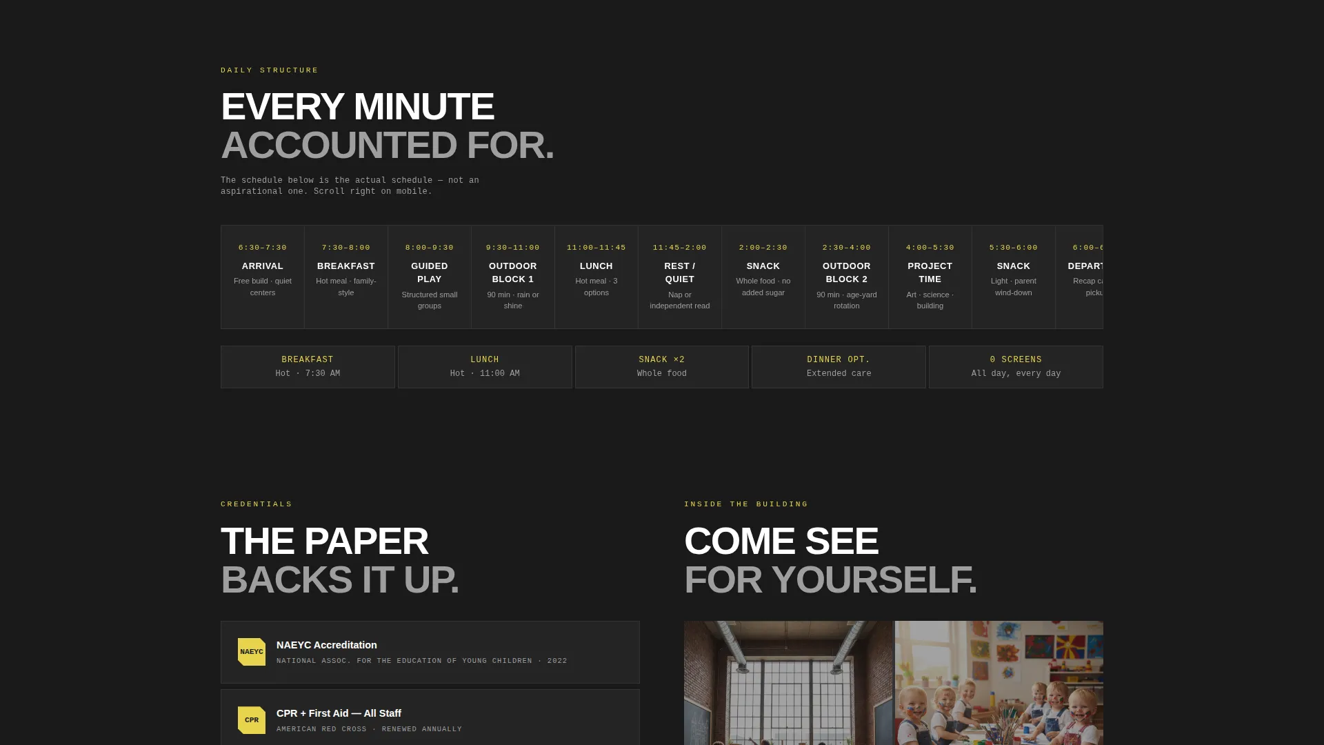 Bold Brutalist Preschool & Daycare Landing Page Template