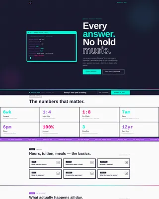 Bold Brutalist Daycare FAQ Landing Page Template