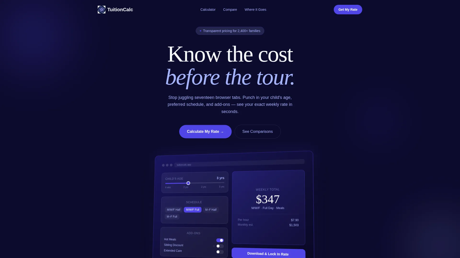 Transparent Daycare Landing Page Template