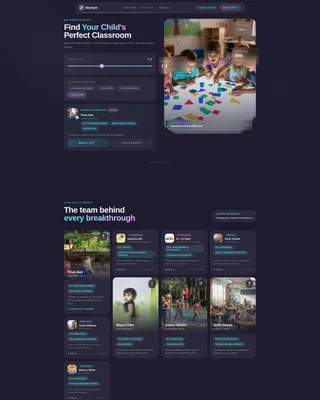 Bento Grid Childcare Team Landing Page Template
