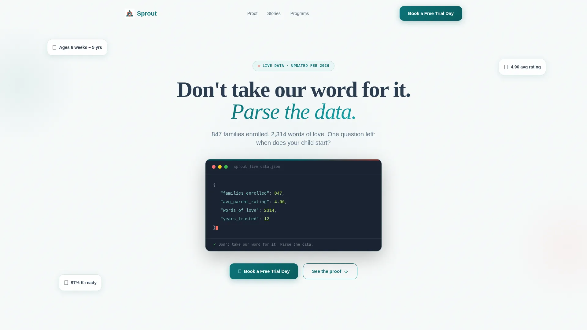Daycare Testimonials Landing Page Template