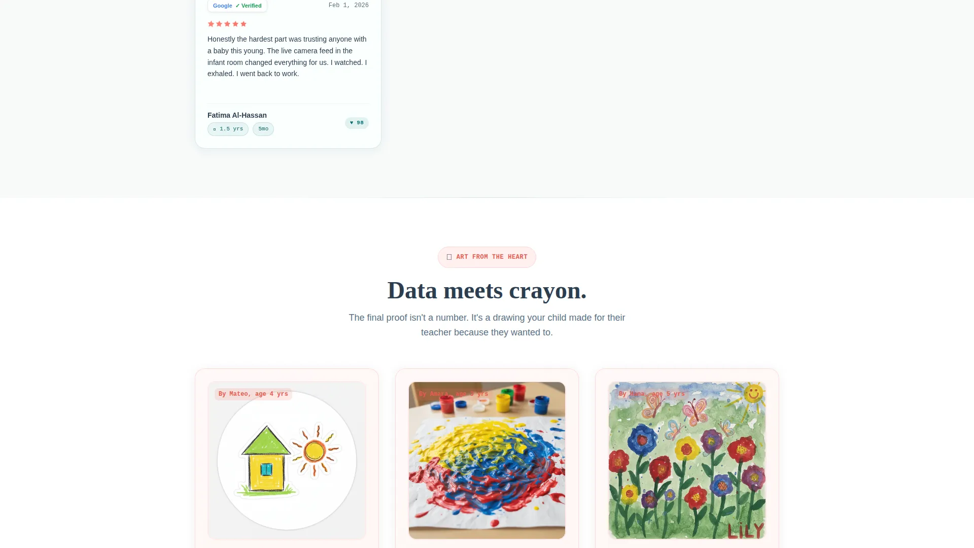 Daycare Testimonials Landing Page Template