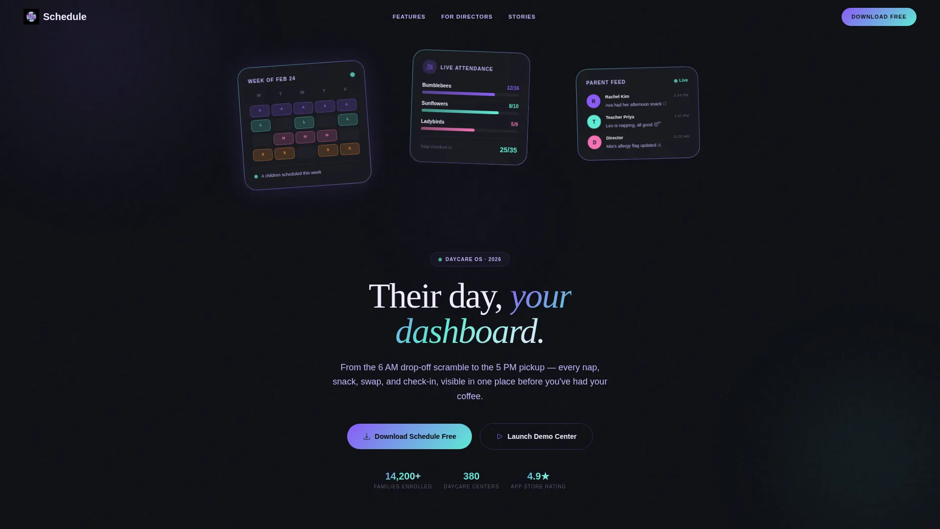 Daycare Booking & Scheduling Landing Page Template