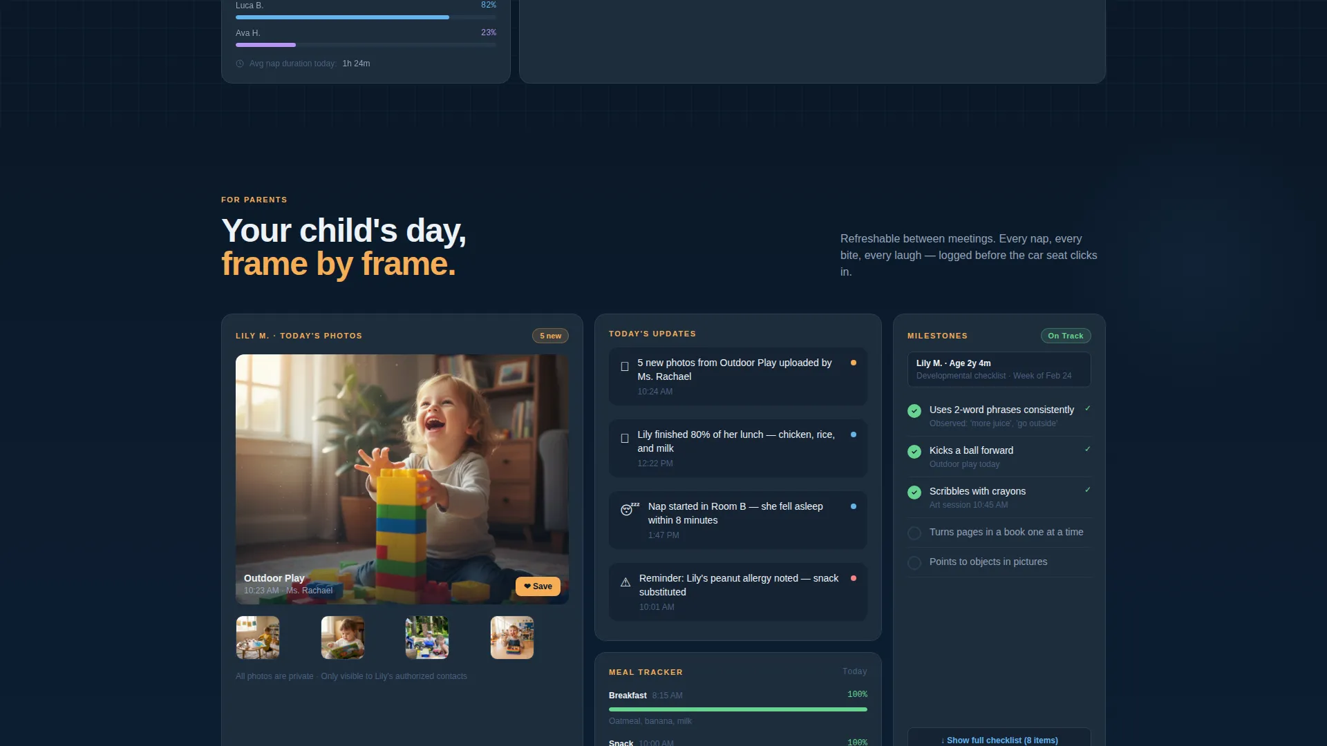 Daycare Client Portal Landing Page Template