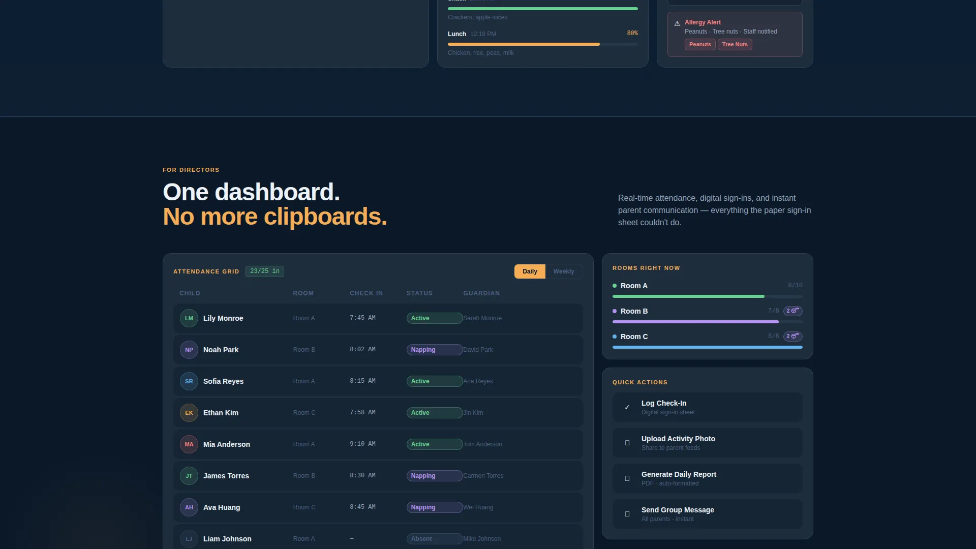 Daycare Client Portal Landing Page Template