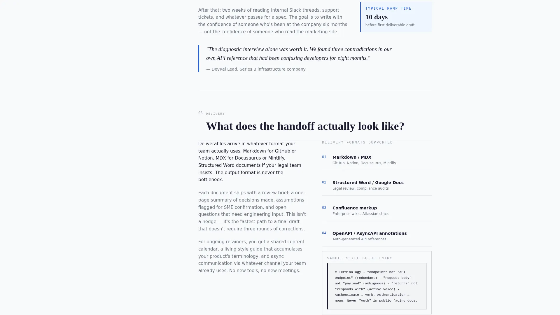 Technical Writer Landing Page Template