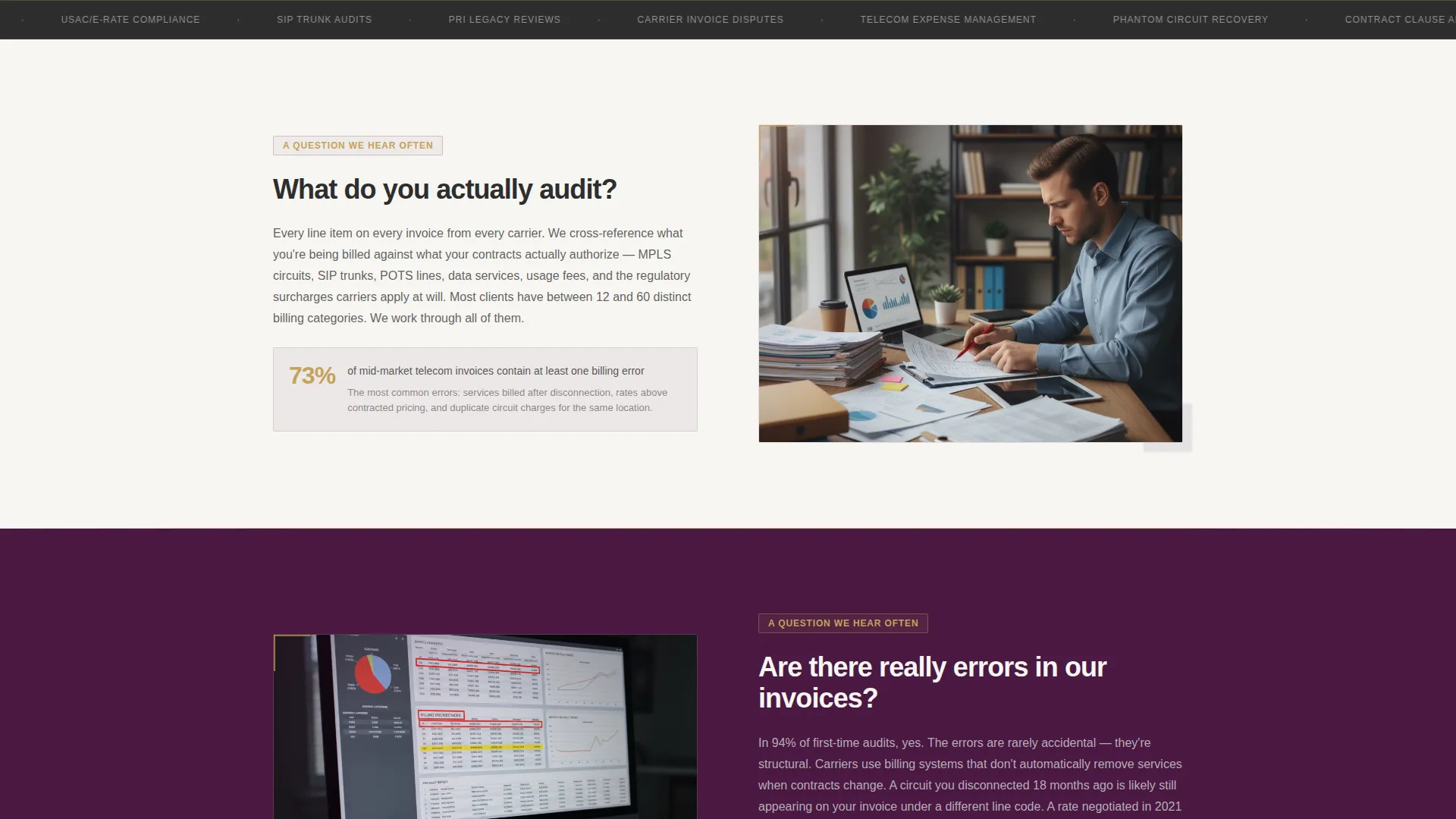 Telecommunications Consulting Booking Website Template