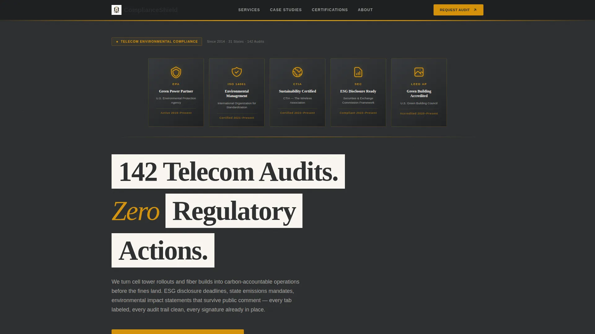 Telecom Compliance Consultant Landing Page Template