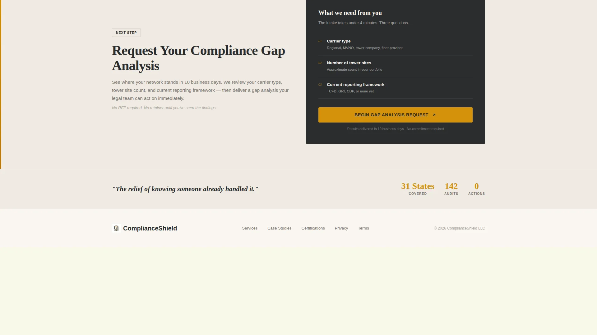 Telecom Compliance Consultant Landing Page Template
