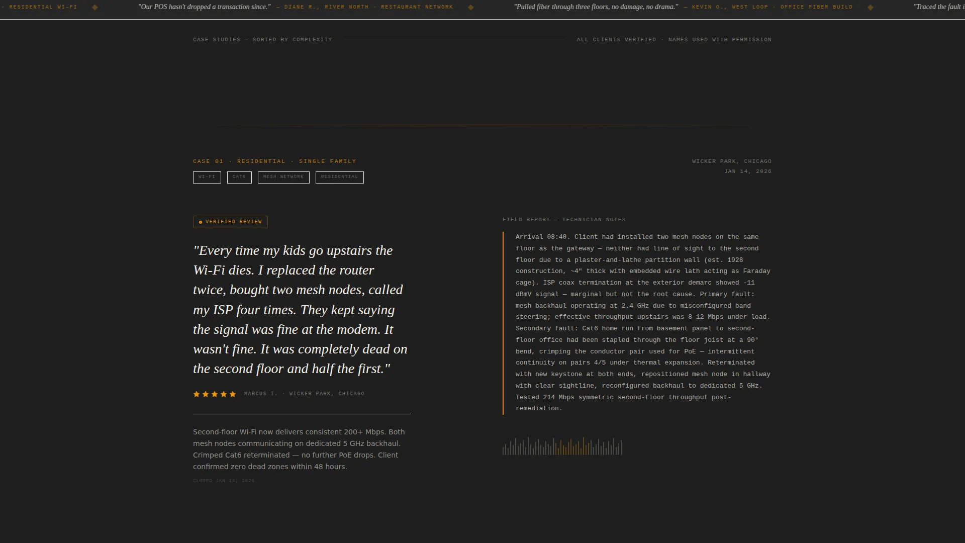 Telecommunications Technician Business Portfolio Website Template