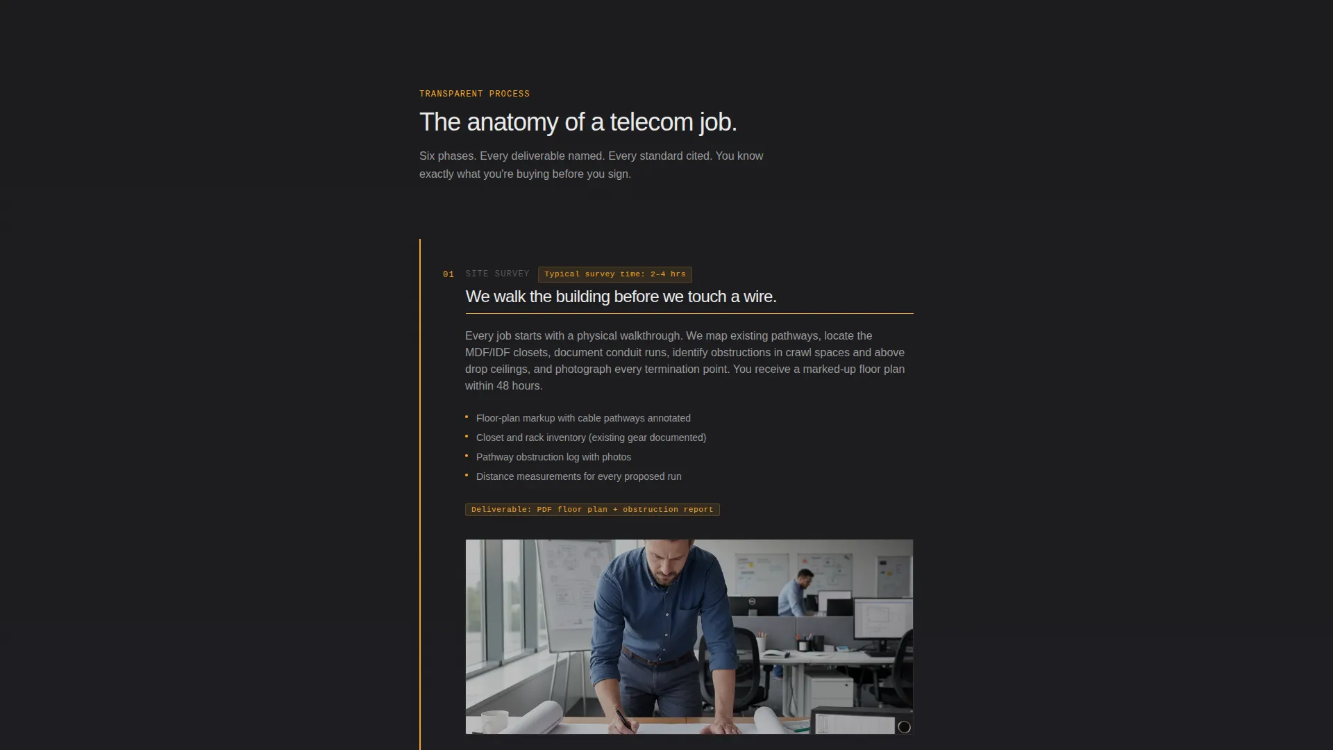 Telecommunications Technician Business Professional Website Template