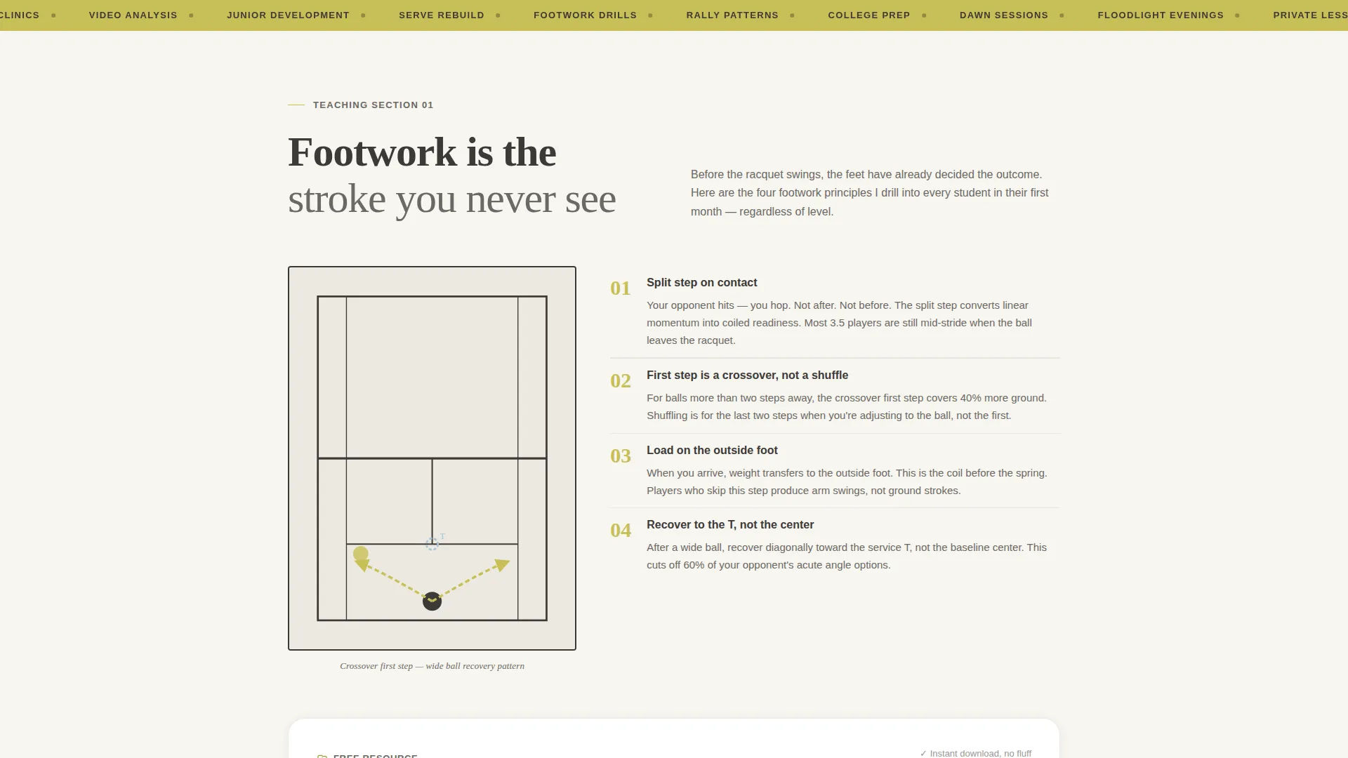 Tennis Coach Booking Website Template