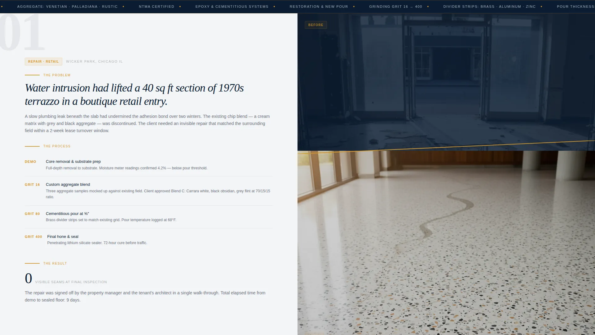 Terrazzo Worker Business Portfolio Website Template