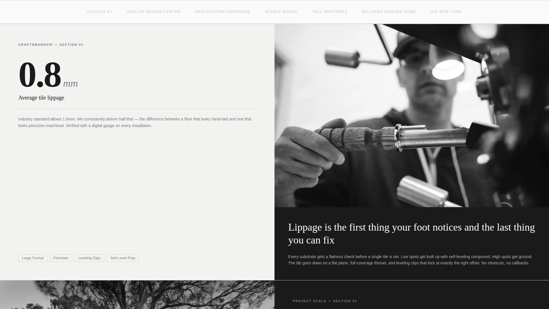 Precision Tile Setter Landing Page Template