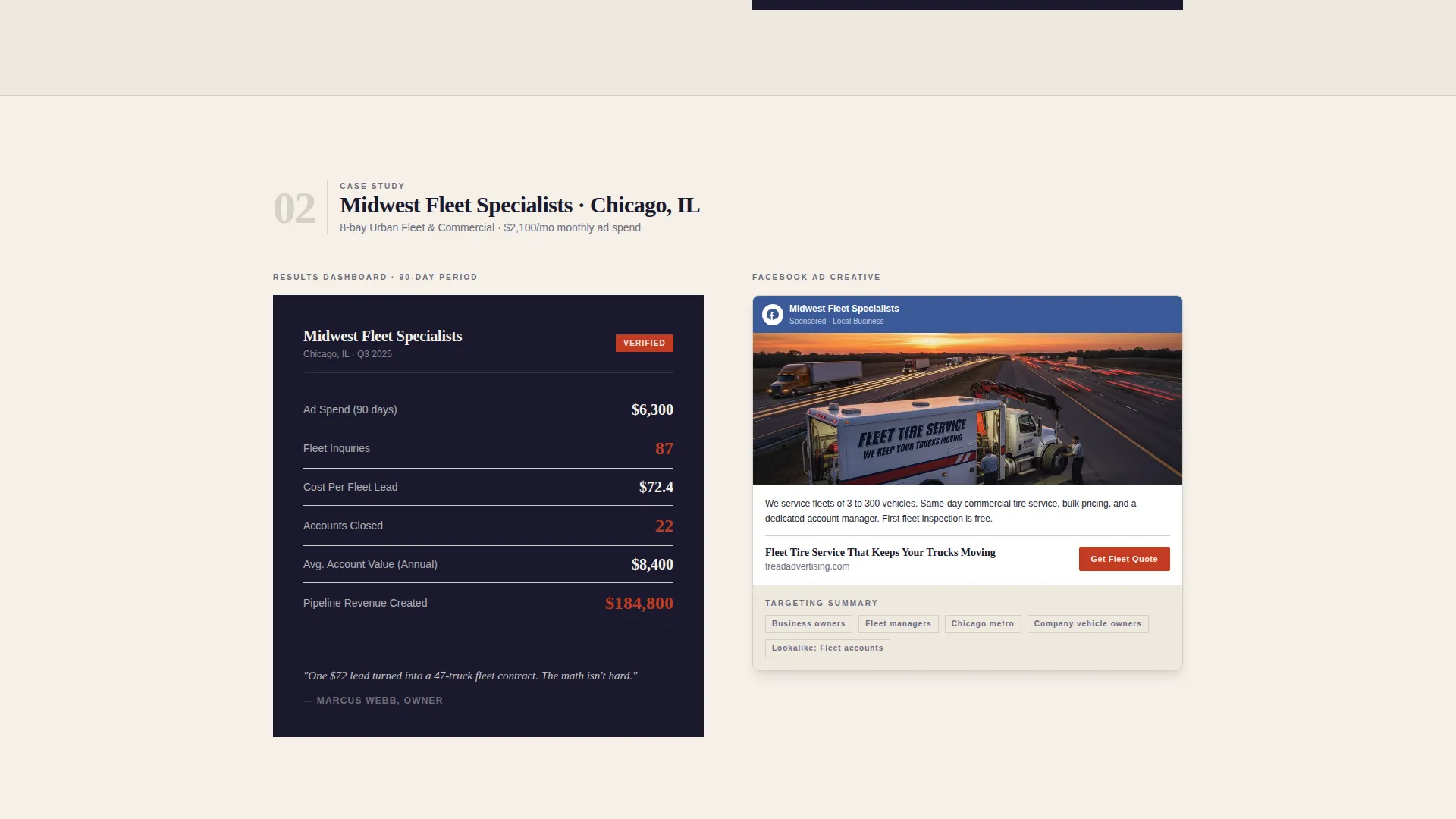 Tire Shop Marketing Cost Calculator Website Template