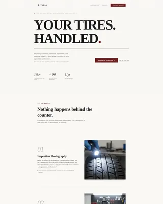 Tire Shop Marketing Booking Website Template