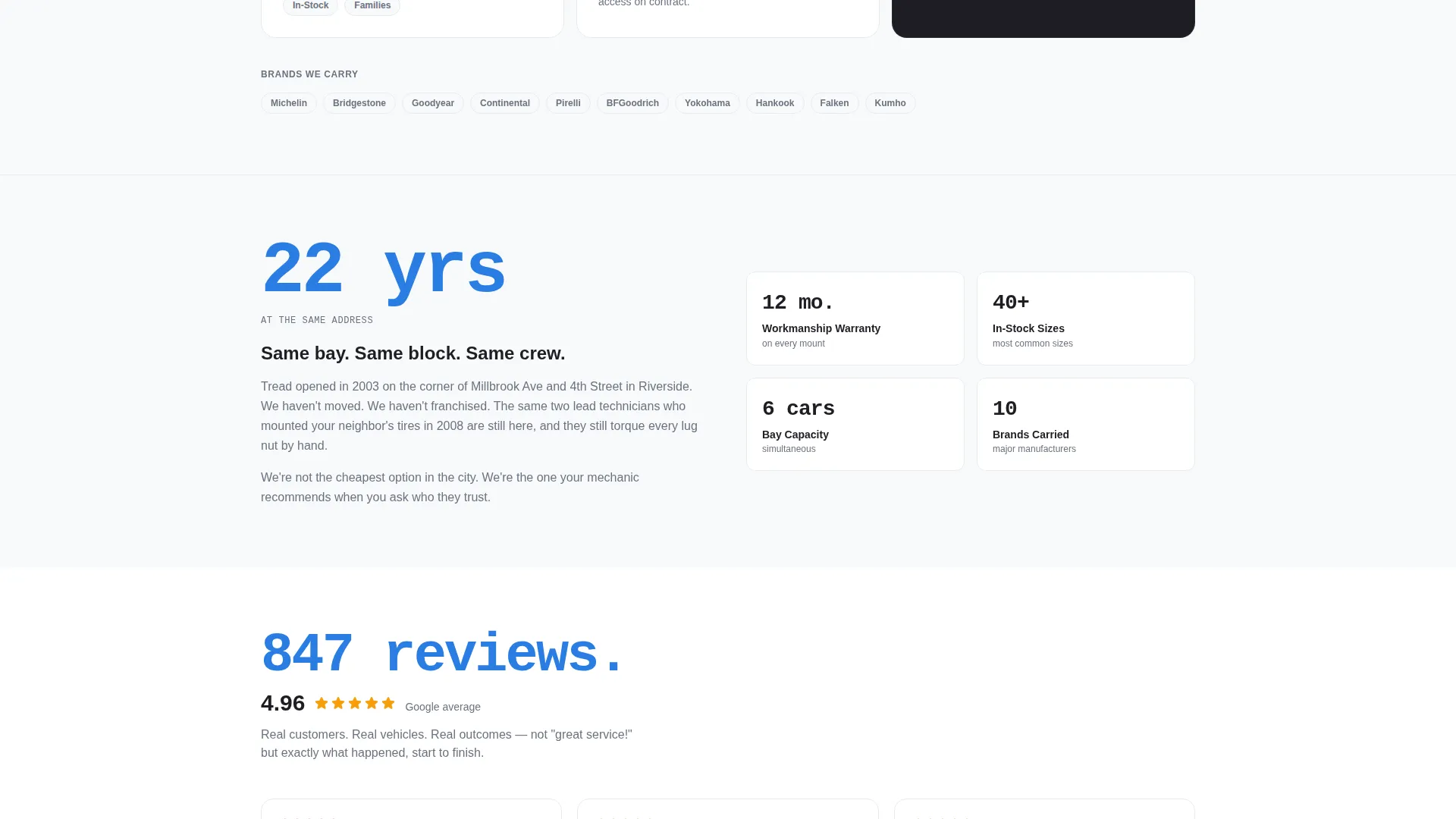 Tire Shop Landing Page Template | Stats-First Design