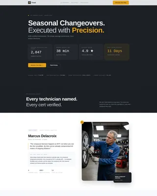 Seasonal Tire Shop Landing Page Template