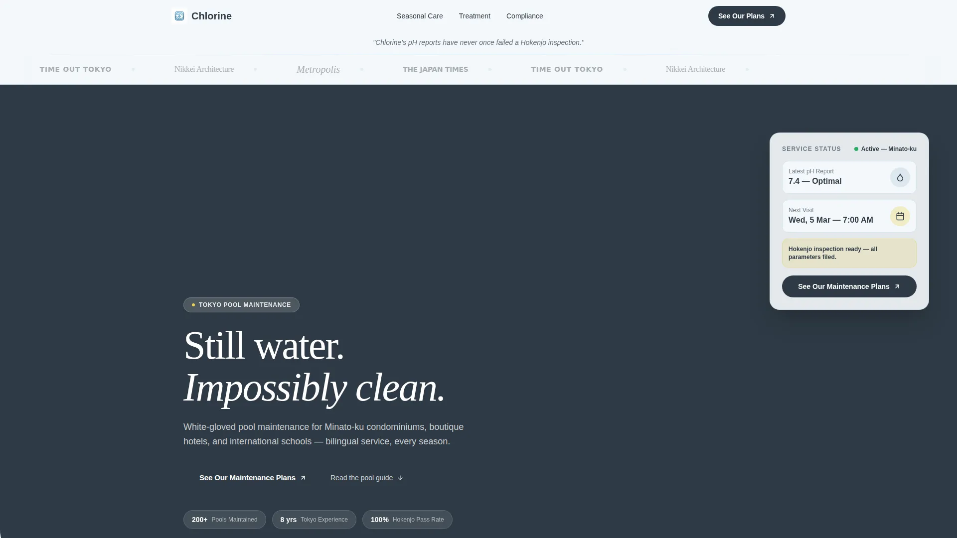Crystalclear Poolmaintenance | Free Website Template | Rocket